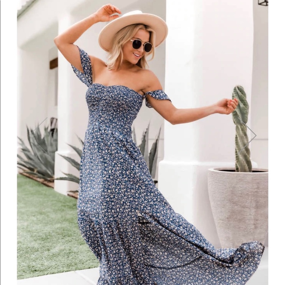 Floral off shoulder maxi